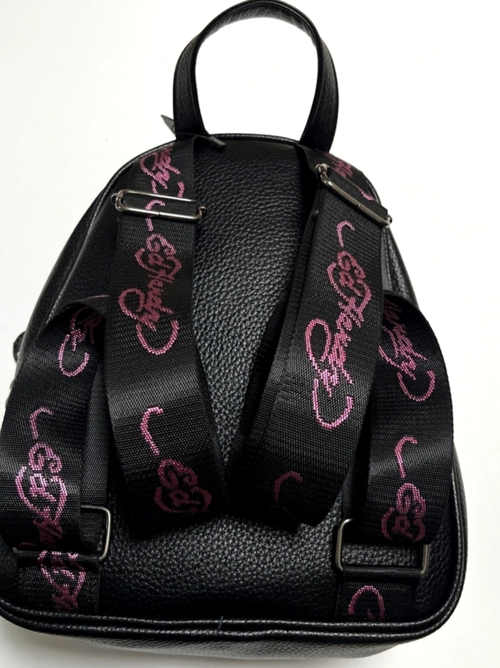 Ed Hardy Black and Pink Skull Mini Backpack with Stud Detailing - Picture 7 of 8